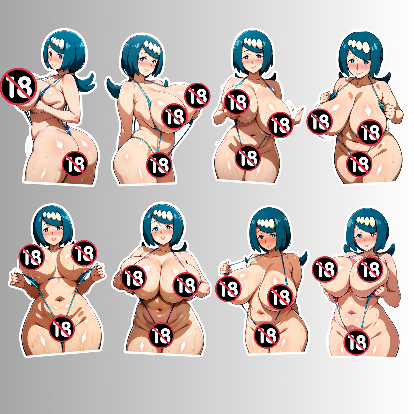 Lana's Mother Micro Sling Bikini Waifu 8 Sticker Set