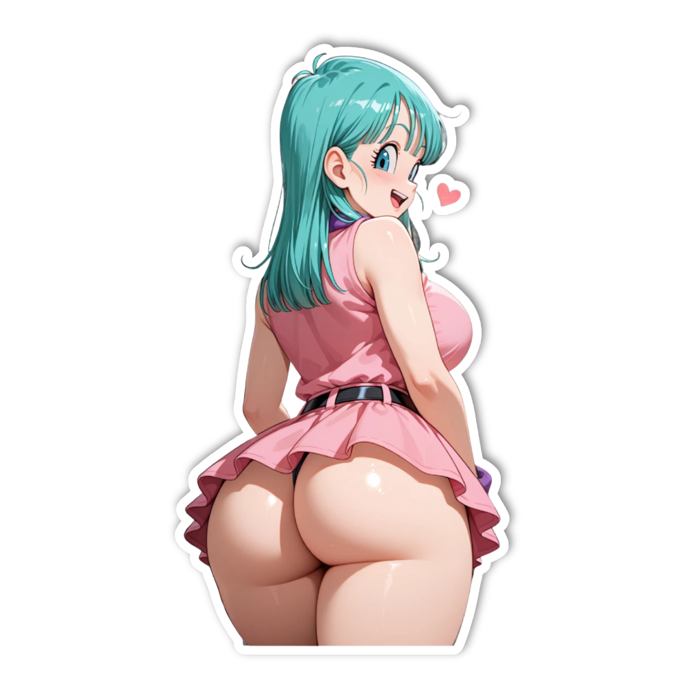 Bulma Thicc Pink Dress Waifu Sticker