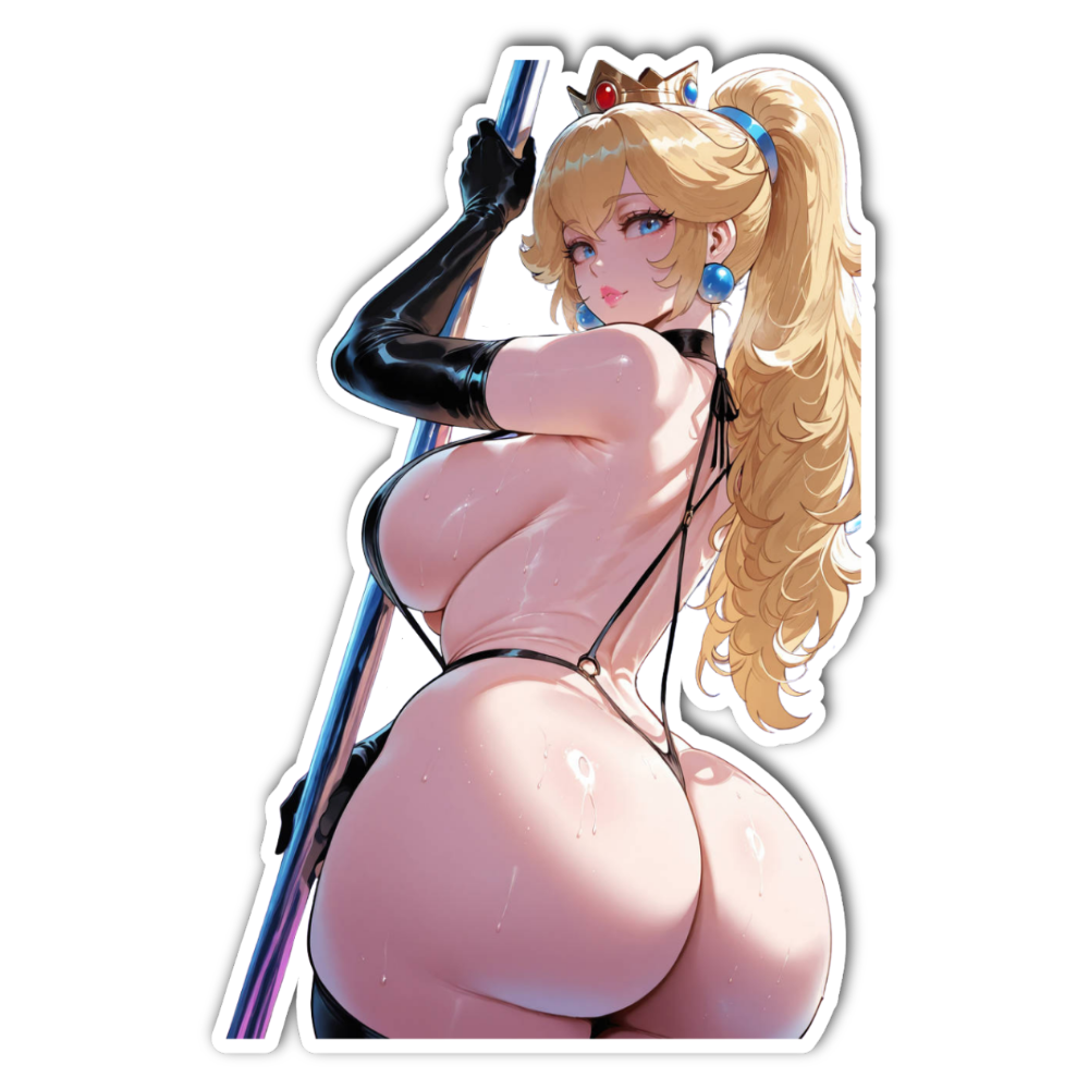 Princess Peach Pole Dancer Waifu Sticker