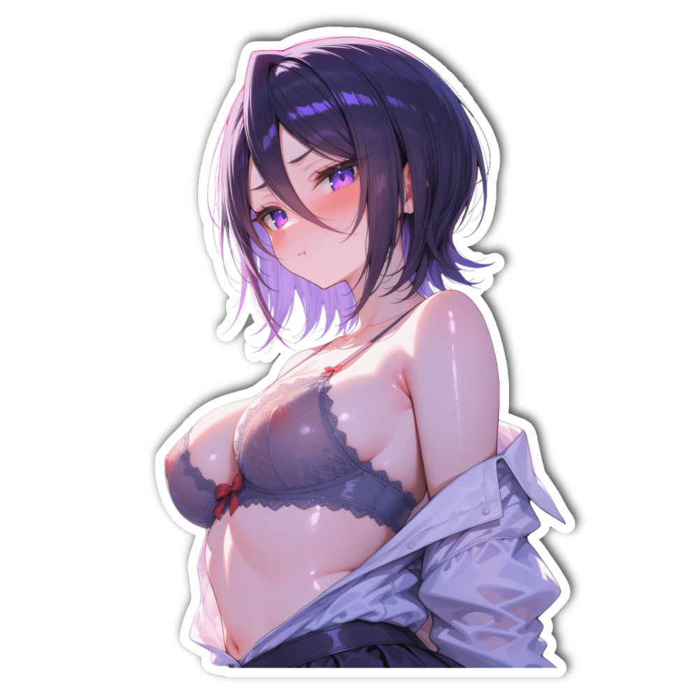 Rukia Kuchiki Undressing Waifu Sticker