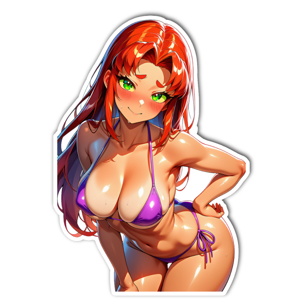 Beachside Cutie Starfire Waifu Sticker